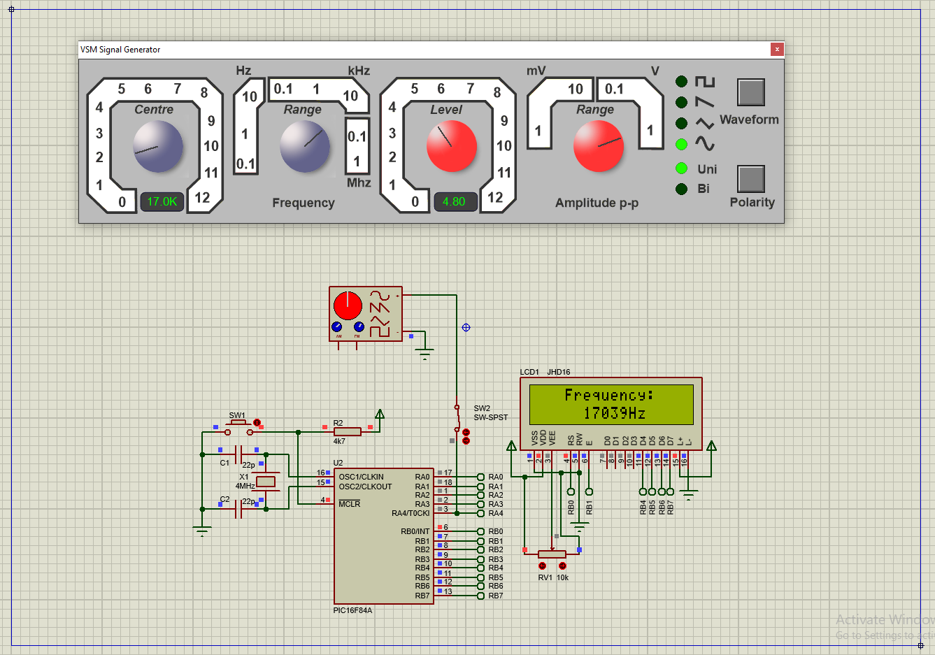 PIC16F84A Simple Frequency Meter With LCD Using XC8
